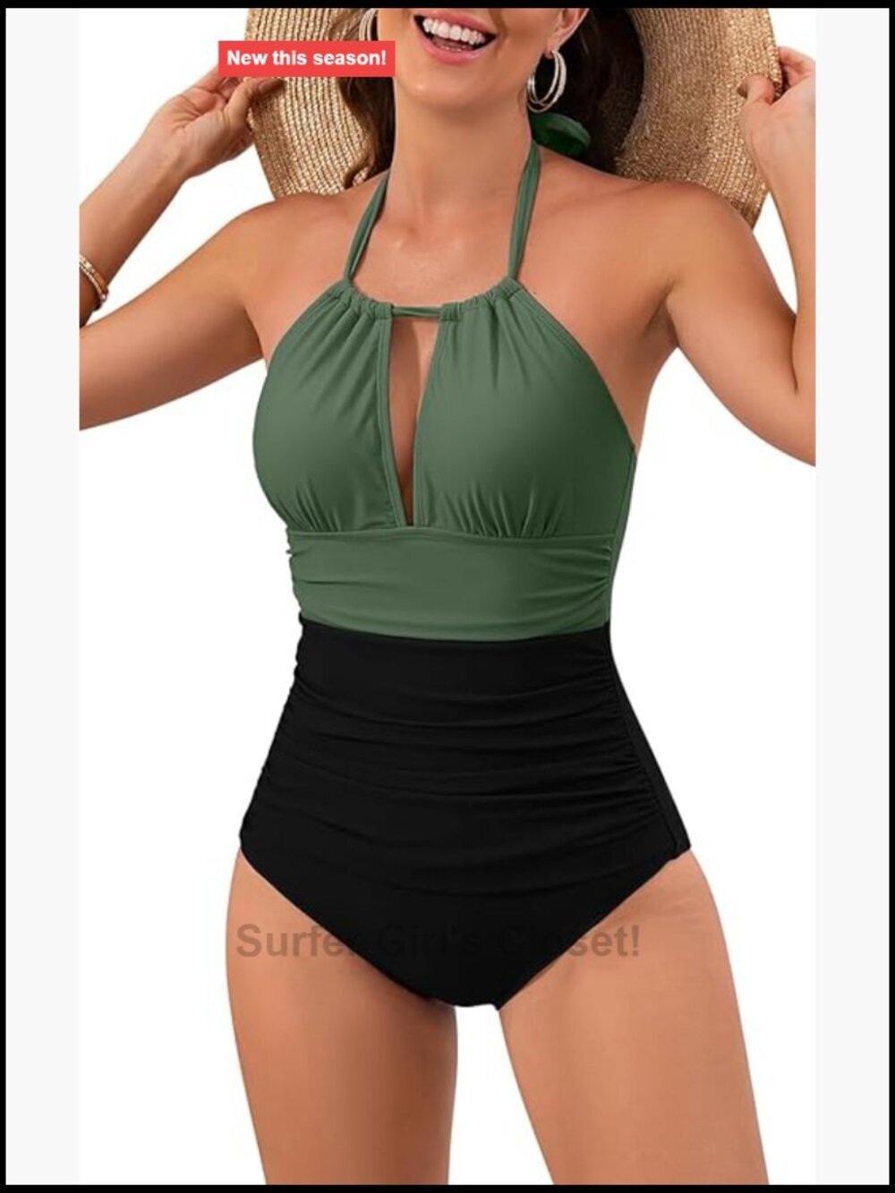 Tummy Control Halter One Piece Swimsuit Slimming Supportive Long Torso Swimwear